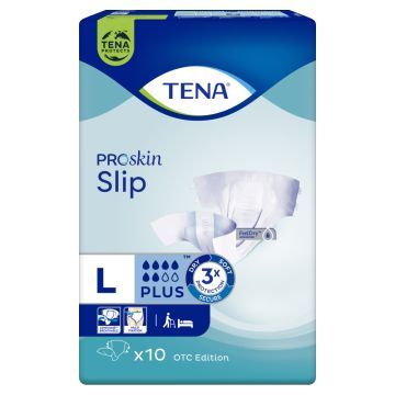 TENA Slip ProSkin Plus OTC Edition, pieluchomajtki, rozmiar L, 10 szt.