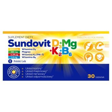 Sundovit D3+Mg+K2+B6, tabletki, 30 szt.