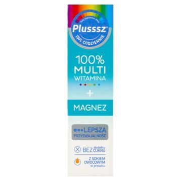 Plusssz 100% Multiwitamina+Magnez, tabletki musujące, 20 szt.