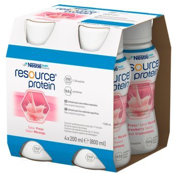 Resource Protein, płyn, smak truskawkowy, 4 x 200 ml