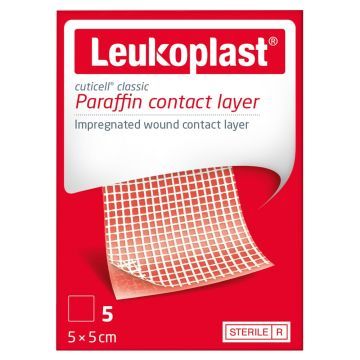 Leukoplast Cuticell paraffin, opatrunek, 5 x 5 cm, 5 szt.