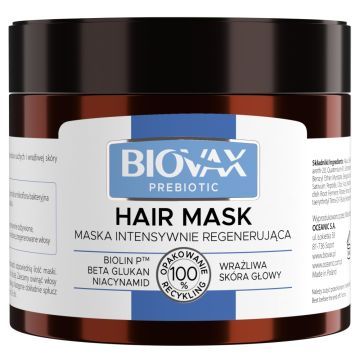 Biovax Prebiotic, maska, intens.regen.,do wlosow, 250 ml