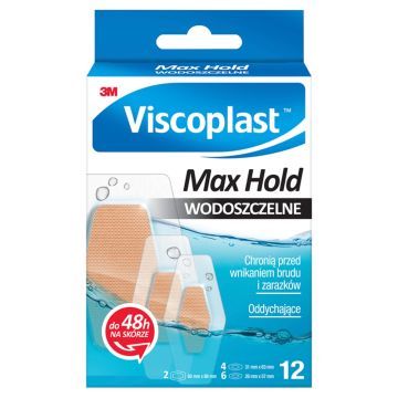Viscoplast Max Hold, wodoszczelne plastry, 3 rozmiary, 12 szt.