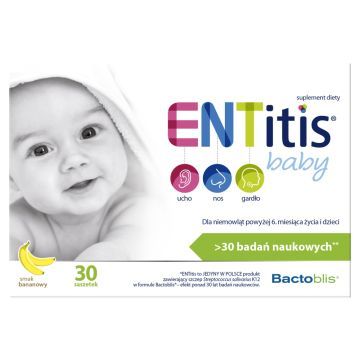 ENTitis Baby, proszek, smak bananowy, 30 saszetek