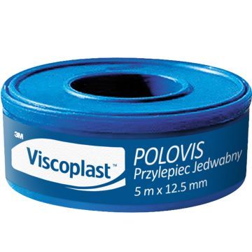 Viscoplast Polovis, przylepiec jedwabny, 5 m x 12,5 mm, 1 rolka