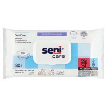 Seni Care, chusteczki pielęgnacyjne, opakowanie z klipsem, 80 szt.