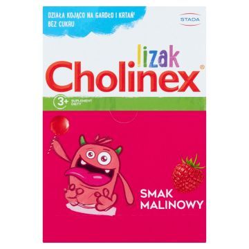 Lizak Cholinex, lizaki, smak malinowy, 50 szt.