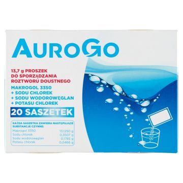 AuroGo, 13,7 g, proszek do sporządzania roztworu doustnego, 20 saszetek