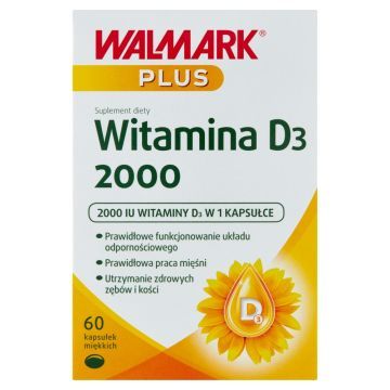 Walmark Plus Witamina D3 2000, kapsułki miękkie, 60 szt.