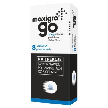 Maxigra Go,  25 mg, tabletki powlekane, 8 szt.
