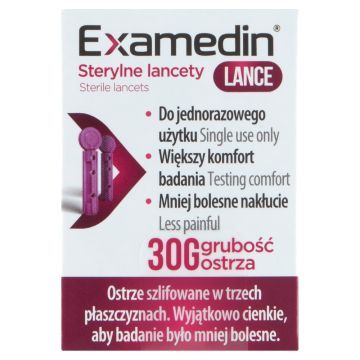Examedin Lance, sterylne lancety do nakłuwacza, 25 szt.