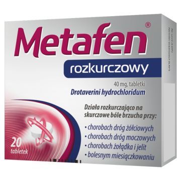 Metafen Rozkurczowy, 40 mg, tabletki, 20 szt.