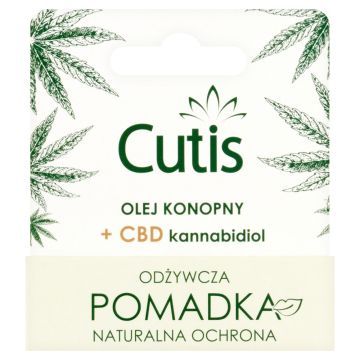 CUTIS POMADKA KONOPNA + CBD kannabidiol do odżywienia i  ochrony ust oraz aktywnej regeneracji pęknięć i zajadów
