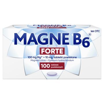 Magne B6 Forte, 100 mg+10 mg, tabletki powlekane,100 szt.
