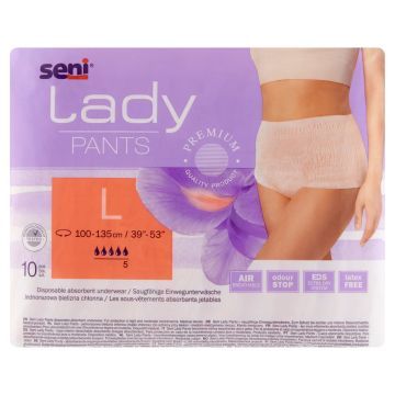Seni Lady Pants, majtki chłonne, rozmiar L, 10 szt.