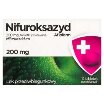 Nifuroksazyd Aflofarm, 200 mg, tabl.powl.,12 szt
