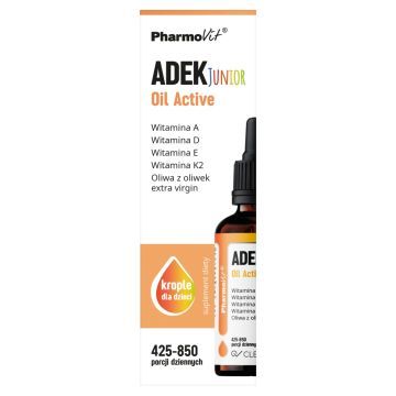 Pharmovit, ADEK Junior Oil Active Clean label, krople, 30 ml