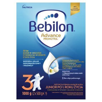 Bebilon 3 Advance Pronutra Junior, formuła na bazie mleka po1. roku życia, 1000 g