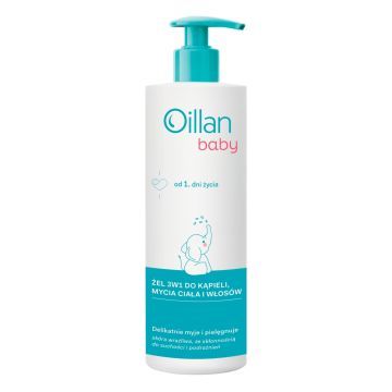 Oillan Baby, Żel 3w1 do kąpieli, mycia ciała i włosów, 400 ml