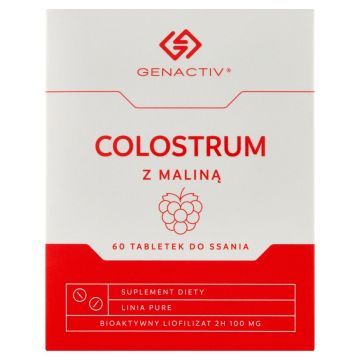 Colostrum Genactiv z malina, tabl.do ssania, 60 szt
