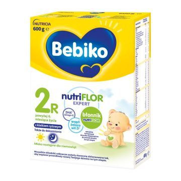 Bebiko 2R NUTRIflor Expert, mleko następne dla niemowląt z kleikiem ryżowym, 6 m+, proszek, 600 g