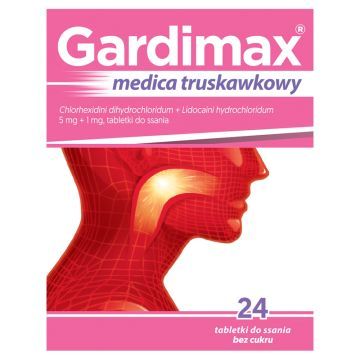 Gardimax medica junior truskawkowy, 5mg+1mg,tab.d/ss.,24szt