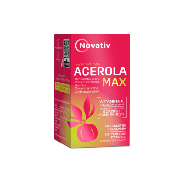 Novativ Acerola Max, tabletki do ssania, 60 sztuk
