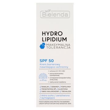 Bielenda Hydro Lipidium, Krem barierowy nawilżająco-ochronny SPF50, 30 ml