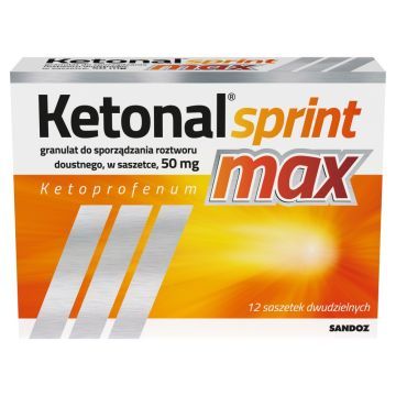 Ketonal Sprint Max, 50 mg, gran.d/sp.roztw.doustn., 12 sasz.