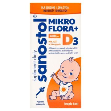 Sanostol Mikroflora+D3, krople, 8 ml