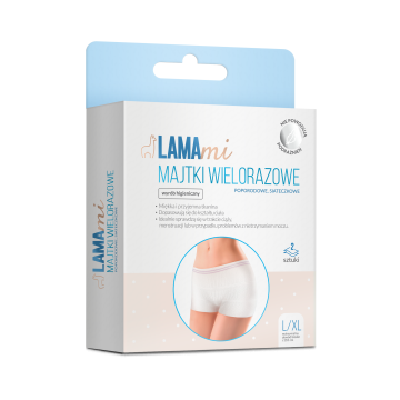 LAMAmi majtki wielorazowe, poporodowe, siateczkowe, L/XL, 2 sztuki