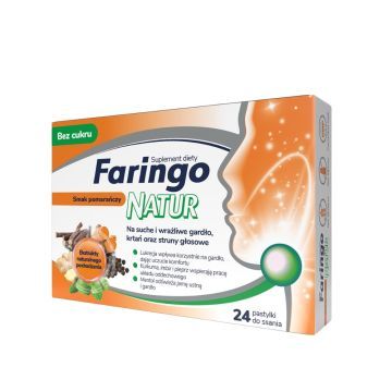 FaringoNatur smak pomaranczy, pastyl.do ssania, 24szt