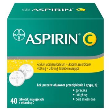 Aspirin C, 400 mg+240 mg, tabl.musuj.,40 szt