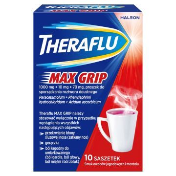 Theraflu Max Grip, prosz.d/sp.roztw.doustn., 10sasz.