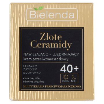 Bielenda Złote Ceramidy 40+, Nawilżająco-ujędrniający krem przeciwzmarszczkowy, 50 ml
