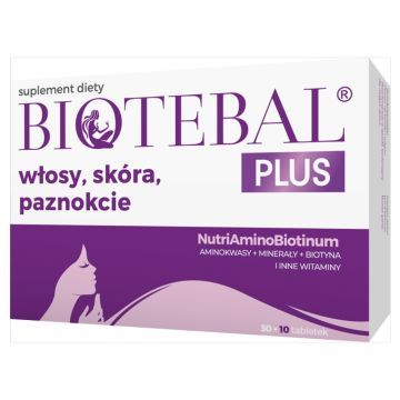 Biotebal PLUS wlosy, skora, paznokcie, tabl.,40szt(30+10szt)