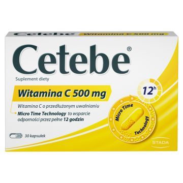 Cetebe Witamina C 500 mg, kaps., 30 szt