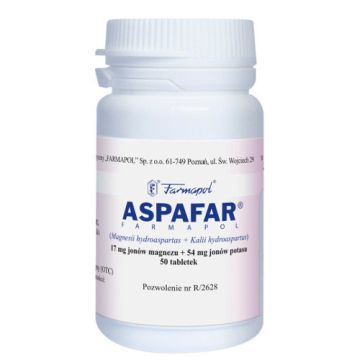 ASPARAGINIAN LEK, 17 mg + 54 mg, tabletki, 50 tabletek