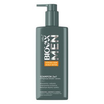 Biovax Men strong hair scalp detox, szampon,2w1, 200 ml