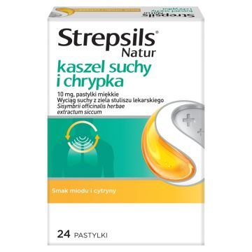 Strepsils Natur kaszel suchy i chrypka,10mg,past.mi?kk,24szt
