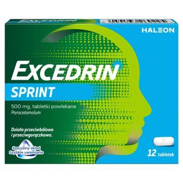 Excedrin Sprint, 500 mg, tabl.powl., 12 szt