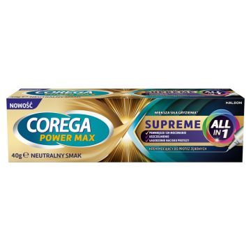 Corega Power Max Supreme All in 1,krem,mocuj,d/prot.z?b,40g