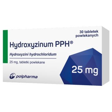 Hydroxyzinum PPH, 25 mg, tabl.powl.,  30 szt