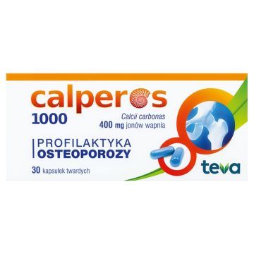 Calperos 1000, 400 mg jonów wapnia, kapsułki twarde, 30 szt.