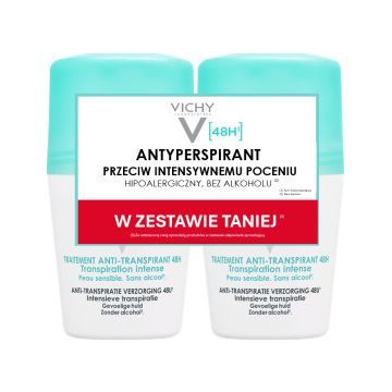 Vichy, deo w kulce, 48h, nadmierne pocenie, 50 ml x 2