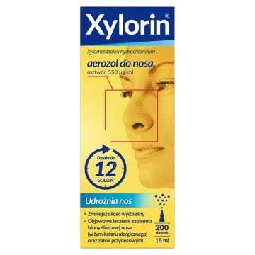 Xylorin, 550 µg/ml, aerozol do nosa, roztwór, Butelka 18 ml (200 dawek)