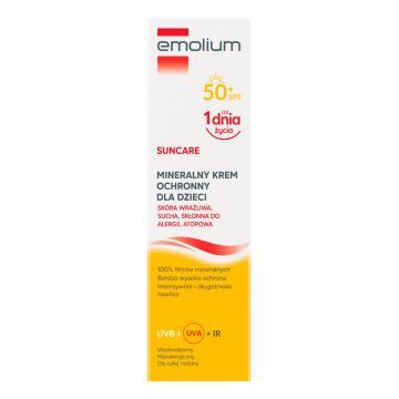 Emolium Suncare, mineralny krem ochronny, SPF 50+, 50 ml