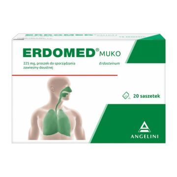 Erdomed Muko, 225 mg, proszek do sporządzania zawiesiny doustnej, 20 saszetek