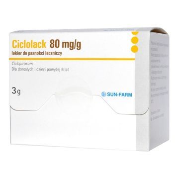 Ciclolack, 80 mg/g, lakier do paznokci leczniczy, 3 g 
