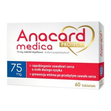 ANACARD medica protect, 75 mg, tabletki dojelitowe, 60 sztuk